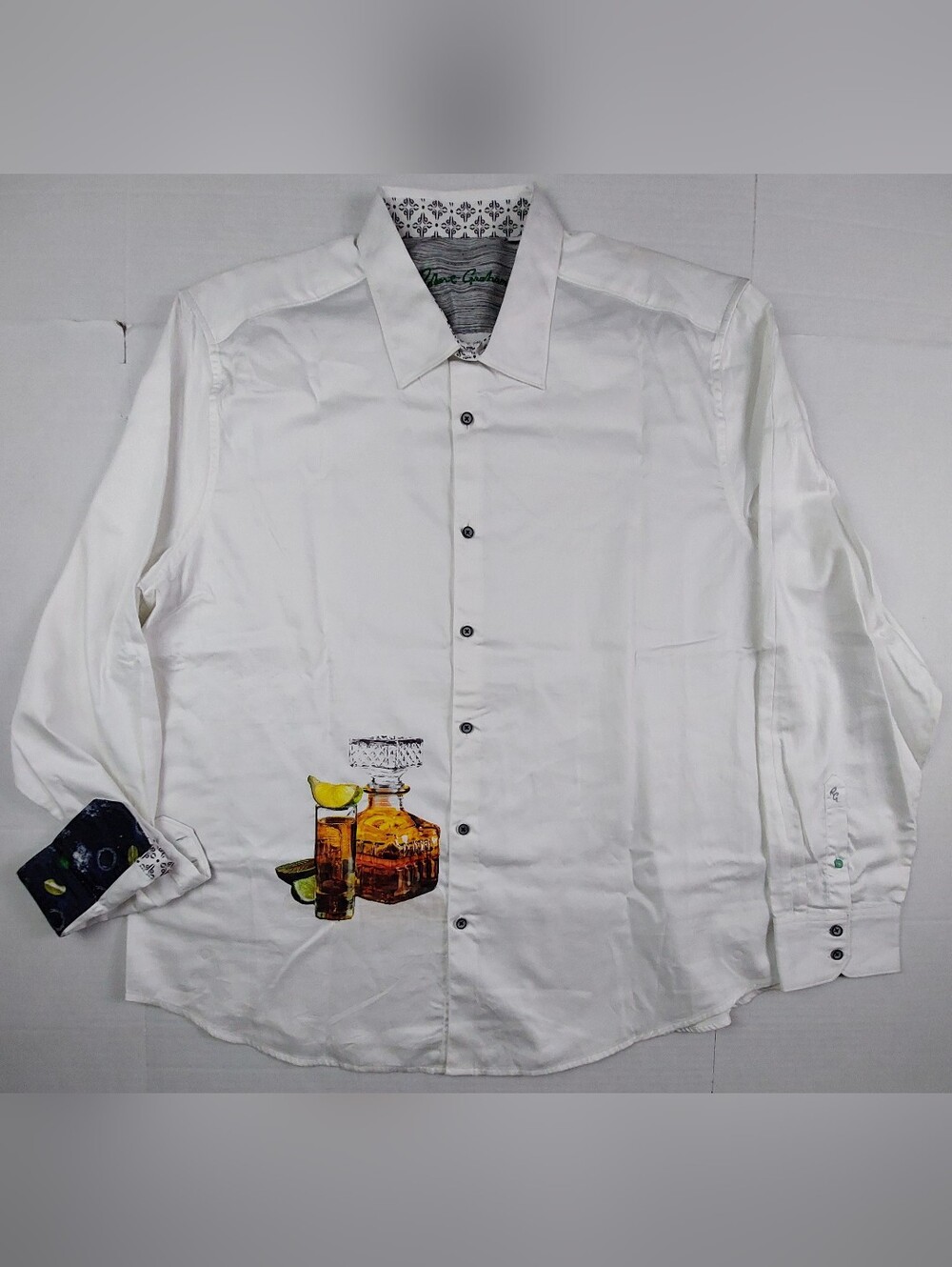 Robert Graham Classic Fit Dress Shirt Mens Size 4XL White Graphic Decanter NWOT - Picture 1 of 13
